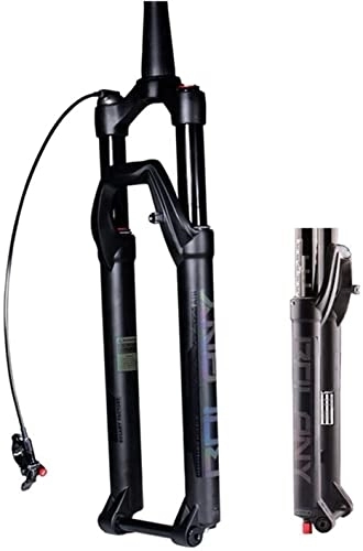Mountainbike Gabeln : ZECHAO 27, 5 29-Zoll-Fahrradfederung Gabeln, durch 15 mm verjüngte 1-1 / 2 "Luft MTB Fahrradgabel Rückprall einstellen Sie die 100 -mm -Scheibenbremse EIN. Fahrrad Federgabel (Color : Tapered Remote, S