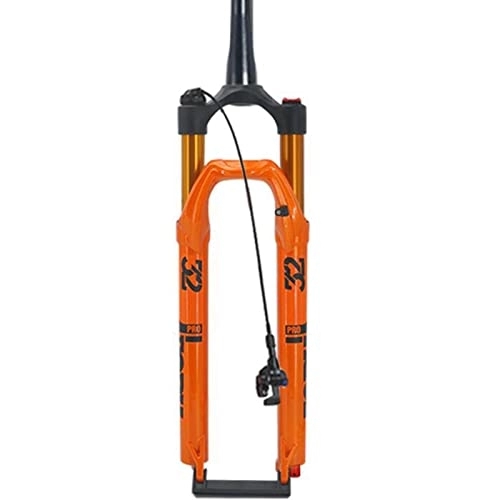 Mountainbike Gabeln : ZECHAO 27, 5 / 29 Zoll Luftabstoß-Vordergabel, 120 mm Reise-Mountainbike-Federgabeln Rückpralleinstellung 1-1 / 2 Zoll 9 mm Schnellspanner-Zubehör (Farbe: Orange, Größe: 27, 5 Zoll)