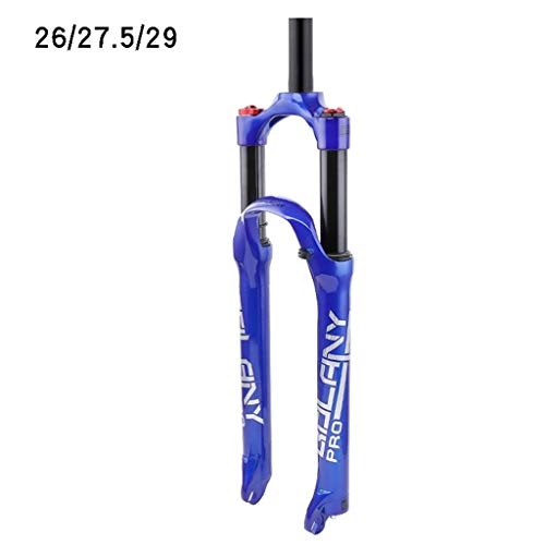 Mountainbike Gabeln : ZNND MTB Federgabel 26 27.5" 1-1 / 8" Gerades Rohr Magnesiumlegierung Gasgabel Fahrrad Suspension Berg Federweg 120mm (Color : Blue, Size : 26 inch)