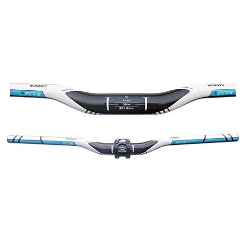 Mountainbike-Lenker : HAIHAOYF Carbon Fiber & 3k Glassy 22.2-31.8mm T800 Carbon-Faser-Gebirgs Lenker for MTB Fahrrad mit blau / rot / grüne Farbe (Color : Blue)