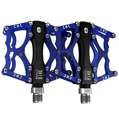 Mountainbike-Pedales : Aluminum alloy pedal bicycle folding electric mountain bike rear seat highway ultra light pedal-Aluminum alloy-blue