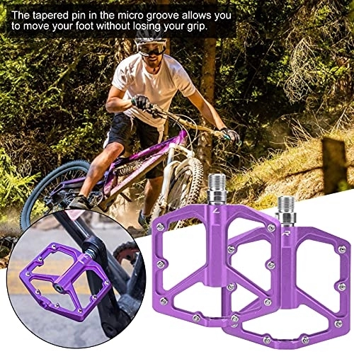 Mountainbike-Pedales : banapo Fahrradplattform Flachpedale, Mountainbike Pedale DU Lagersystem Leicht für Mountainbikes für Rennräder für Outdoor(Lila)