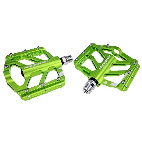 Mountainbike-Pedales : BGROESTWB Fahrrad-Pedale Fahrrad-Plattform Mountain Bike Pedal 1 Paar Aluminium-Legierung Antiskid Durable Fahrradpedale Oberfläche for Rennrad 6 Farben (SMS-Tiger) Hybrid Pedal (Color : Green)