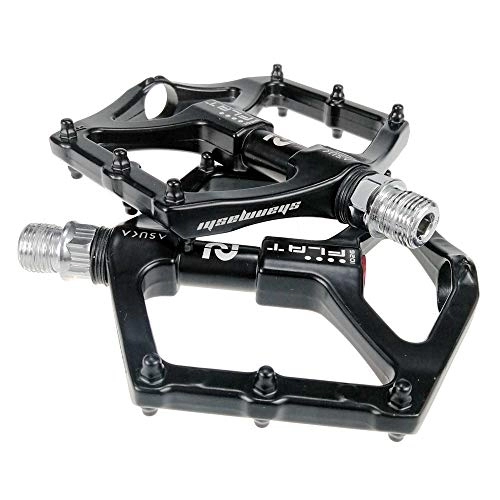 Mountainbike-Pedales : BGROESTWB Fahrrad Pedale Mountain Bike Pedal 1 Paar Aluminium-Legierung Antiskid Durable Fahrradpedale Oberfläche for Rennrad MTB Bike Black (1026) Hybrid Pedal