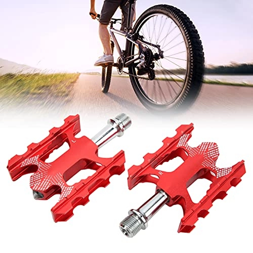 Mountainbike-Pedales : BigKing Fahrradpedale, 1 Paar Fahrradpedale mit 3 Lagern, CNC-Aluminiumlegierung, langlebig, Mountainbike-Lagerpedale, Fahrradzubehör, 103, 5 x 64 x 22 mm(Rot)