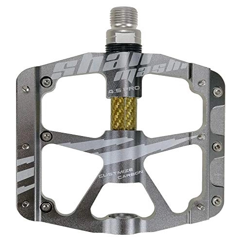 Mountainbike-Pedales : Bike-Pedale Fahrrad-Flat Pedal Carbon Fiber Goldene Pedale Mountainbike Pedal 3 Lager for Bike Pedale (Farbe : Silver, Size : One Size)