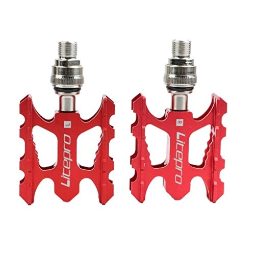 Mountainbike-Pedales : F Fityle Fahrrad Pedale, 9 / 16"Bike Pedale Aluminium Legierung Pedal Leichte CNC Versiegelt Lager Plattform Pedale für Mountain Road Folding Fahrrad - Rot