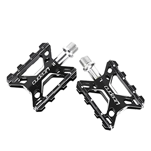 Mountainbike-Pedales : F Fityle MTB Pedale Mountainbike Pedale DU Lager rutschfeste Leichte Aluminiumlegierung Fahrrad Plattform Pedale für BMX MTB Faltrad 4, 2x2, 4 Zoll - Schwarz