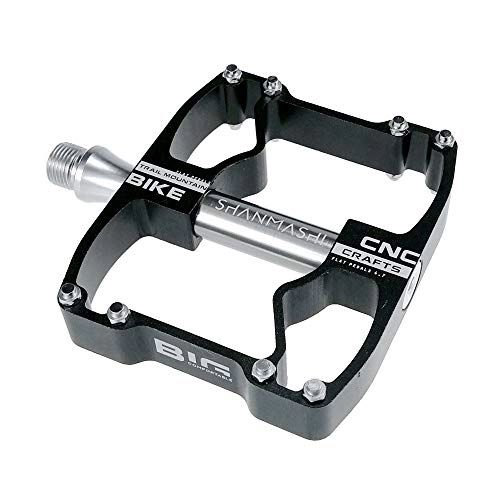 Mountainbike-Pedales : Fahrrad-Pedale Fahrrad-Plattform Mountain Bike Pedal 1 Paar Aluminium-Legierung Antiskid Durable Fahrradpedale Oberfläche for Rennrad 6 Farben (SMS-4.7) Hybrid Pedal ( Color : Black Titanium )