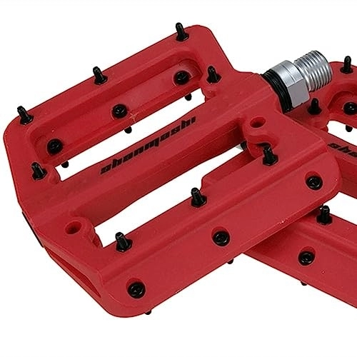 Mountainbike-Pedales : Fahrradpedal Robuste Flache Mountainbike-Rennradpedale, passend for die meisten Mountainbike-Rennräder for Erwachsene Fahrradzubehör (Color : Red, Size : 100x98x20mm)
