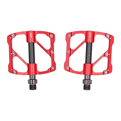 Mountainbike-Pedales : Fahrradpedale, tragbare, rutschfeste Mountainbike-Pedale, verschleißfeste CNC-Aluminiumlegierung für Straßen-Mountainbikes zur Fahrradwartung(rot)