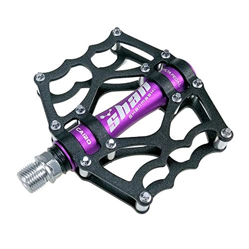 Mountainbike-Pedales : Mountainbike Pedal Rennrad Plattform Pedal Mountain Bike Pedal 1 Paar Aluminium-Legierung Antiskid Durable Fahrradpedale Oberfläche for Rennrad 8 Farben (SMS-CA120) Fahrrad-Fit ( Color : Purple )
