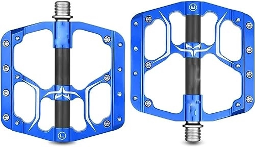 Mountainbike-Pedales : Mountainbike-Pedale, Flache Fahrradpedale, MTB, Straße, 3 abgedichtete Lager, Fahrradpedale, Mountainbike-Pedale, breite Plattform, Zubehörteil (Color : V15 Blue)