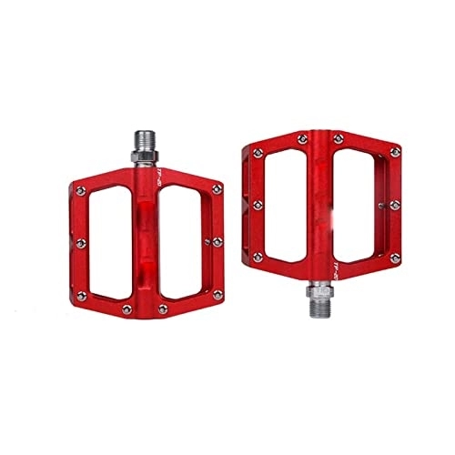 Mountainbike-Pedales : PacuM Fahrradpedale, ultraleichte Aluminiumlegierung, Bunte Hohle Anti-Rutsch-Lager, Mountainbike-Zubehör, Mountainbike-Pedale (Color : Red-a Pair)