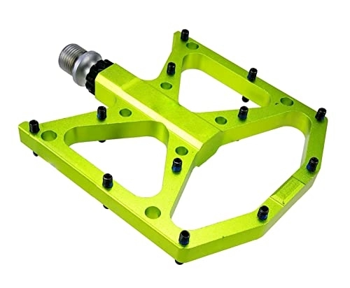 Mountainbike-Pedales : PacuM Ultraleichte Fahrradpedalteile, rutschfeste CNC-Aluminium-Karosserie, Rennrad, MTB, flaches Fußfahrrad, versiegelte 3-Lager-Mountainbike-Pedale (Color : Green)