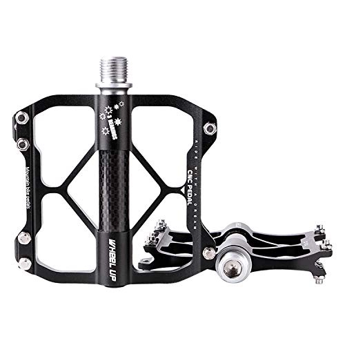 Mountainbike-Pedales : Pedale Rennrad, 1 Pair Aluminum Alloy Anti Skid Durable Bike Pedals, Fit Most Adult Bikes Mountain Road und Hybrid Bicycles Black