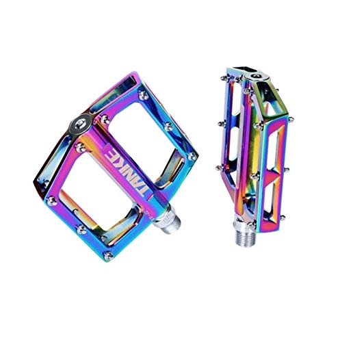 Mountainbike-Pedales : PPLAS Fahrradpedale TP-20 ultraleichte Aluminiumlegierung Bunte Hohle Anti-Rutsch-Lager Mountainbike Zubehör MTB Fußpedale (Color : Colorful A Pair)