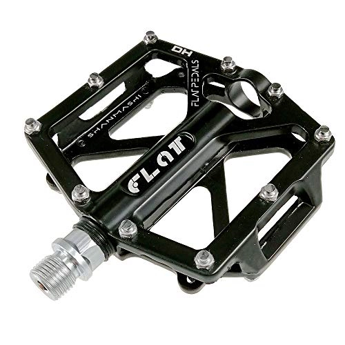 Mountainbike-Pedales : XJLJ Fahrradpedale Mountain Bike Pedal 1 Paar Aluminium-Legierung Antiskid Durable Fahrradpedale Oberfläche for Straßen BMX MTB Bike Black (SMS-Flat) MTB Pedal rutschfeste Pedale