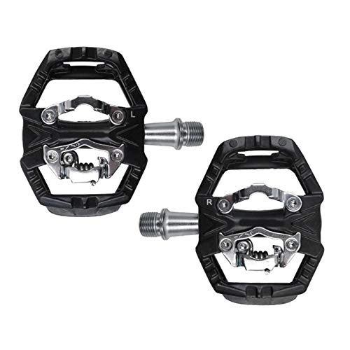 Mountainbike-Pedales : XQxiqi689sy 2Pcs Double Platform Selbsthemmendes Mountainbike-Pedal Für SPD Bicycle ZP-109S Schwarz