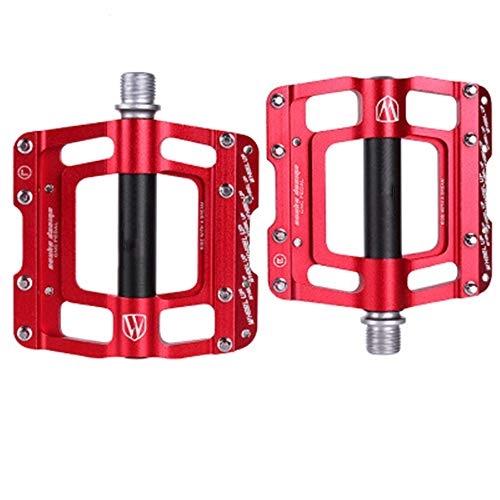 Mountainbike-Pedales : YBWEN Fahrradpedale Pedale Bike Double Mountain Fahrradpedale Plattform Fahrradpedale Pedale (Farbe : Red, Size : 100x110x12mm)