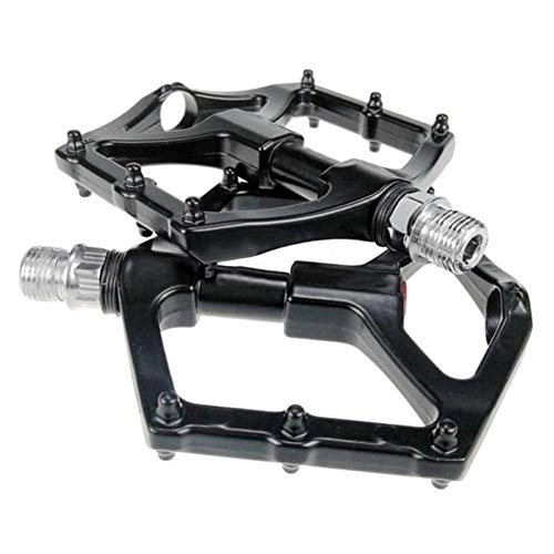 Mountainbike-Pedales : YGLONG Fahrrad Pedalle Leichtes Fahrrad Mountainbike Pedale Aluminiumlegierung Big Foot for MTB Rennrad Bearing Pedale Fahrrad-Adapter Teile Bike Pedale (Color : Black)
