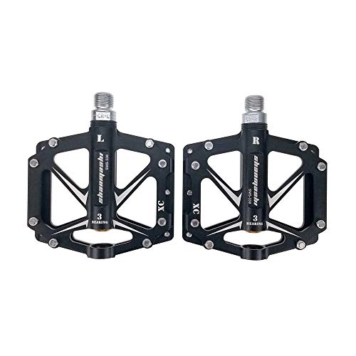 Mountainbike-Pedales : YLiansong-home Leicht und stabil Pedal Mountain Bike Pedal 1 Paar Aluminium-Legierung Antiskid Durable Fahrradpedale Oberfläche for Rennrad MTB Bike 6 Farben (SMS-338) rutschfest (Color : Black)