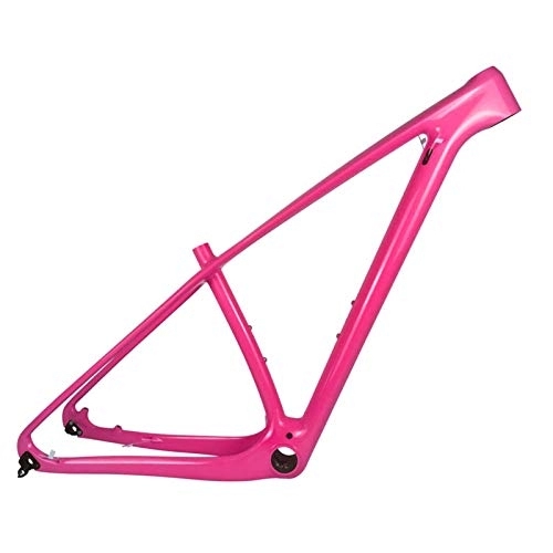 Mountainbike-Rahmen : 29er MTB Carbon-Bike-Rahmen 135x9 QR oder 142x12 CO2-Mountainbike-Rahmen MTB-Fahrradrahmen (Color : Pink Glossy, Size : 18 19 inch (173 185cm))