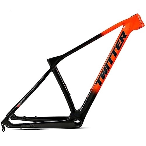 Mountainbike-Rahmen : Carbonfaser MTB Rahmen 27, 5er 29er Hardtail Mountainbike Rahmen XC 15'' 17'' 19'' Schnellspanner 135 Mm BB92-Routing Intern Jungen Mädchen Fahrradrahmen ( Color : Black orange , Size : 27.5x19'' )