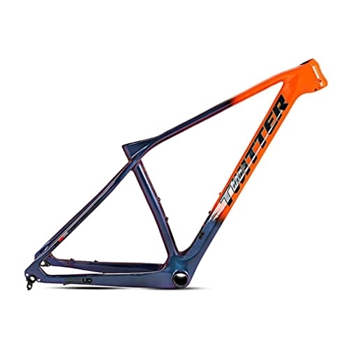 Mountainbike-Rahmen : HIMALO Carbon MTB Rahmen 27.5er 29er Hardtail Mountainbike Rahmen 15'' 17'' 19'' XC Scheibenbremsrahmen Steckachse 12 * 142mm Interne Führung (Color : Orange, Size : 15'')