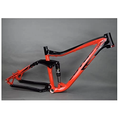 Mountainbike-Rahmen : HIMALO Vollgefederter Rahmen 26er 27.5er Trail Mountainbike Rahmen Aluminiumlegierung Scheibenbremse MTB Rahmen 17'' DH / XC / AM QR 135mm (Color : Red, Size : 26 * 17'')