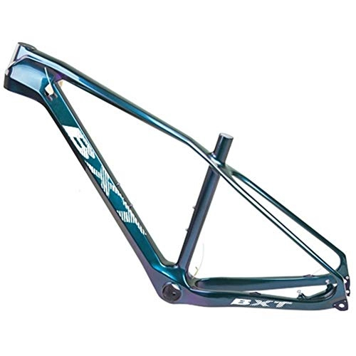 Mountainbike-Rahmen : HNXCBH Fahrradrahmen Full Carbon MTB Carbon Rahmen Mountainbike-Rahmen 27.5 Super Light Fahrradrahmen (Color : Chameleon Blue, Size : 17 inch Glossy BSA)