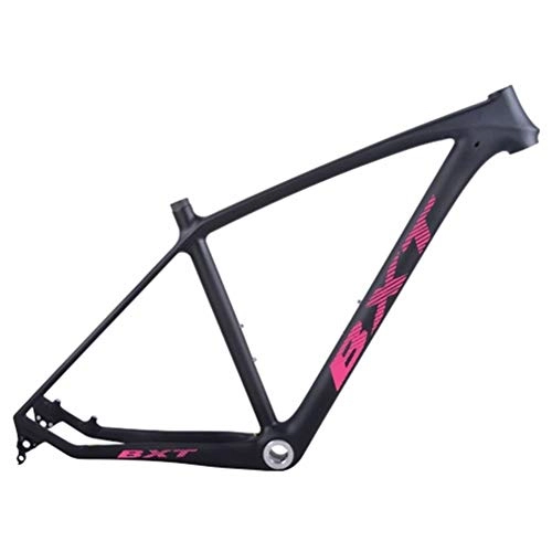 Mountainbike-Rahmen : HNXCBH Fahrradrahmen MTB Carbon Rahmen 29in Carbon-Mountainbike-Rahmen 142 * 12 oder 135 * 9mm Fahrradrahmen 3K Matt / Glanz MTB Rahmen (Color : Pink Logo, Size : 20.5inch matt)