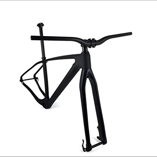 Mountainbike-Rahmen : PPLAS Vollkohlenstoff-MTB-Fahrrad-Frameset 27.5er 29er Mountainbike-Kohlenstoffrahmen + Gabel + Seaptost + STEM + Lenker-Set (Color : 29er 21inch Matte)