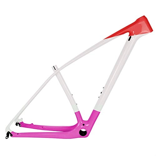 Mountainbike-Rahmen : T1000 Vollkohlenstoff-MTB-Rahmen 27.5er 29er Ultraleichtes Mountainbike Carbon-Rahmen PF30-Größe 15 / 17 / 19 / 21" (Color : Pink Glossy, Size : 27.5er 15inch)
