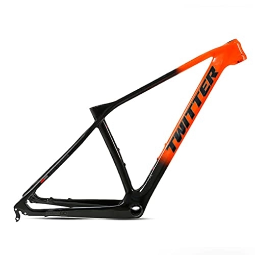 Mountainbike-Rahmen : YOJOLO Kohlefaser Fahrradrahmen 27.5 / 29 Zoll XC Mountainbike Rahmen 15 / 17 / 19 Zoll Scheibenbremse MTB Rahmen BB92 135mm Schnellspanner Achse (Color : Orange, Size : 29x17'')