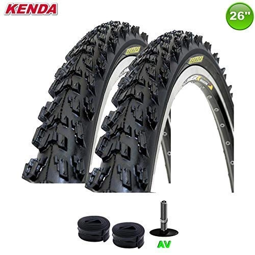 Mountainbike-Reifen : 2 x Kenda K-829 MTB Fahrradreifen Decke 26 x 1.95-50-559 schwarz + 2 Schluche AV