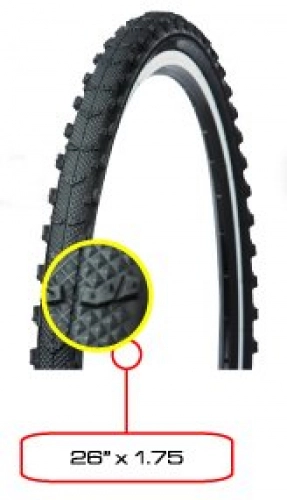Mountainbike-Reifen : Meghna Semi Slick Mountain Bike Tyre with Reflective Wall 26"x1.75"