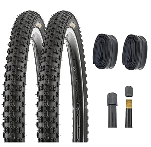 Mountainbike-Reifen : P4B | 2X 20 Zoll BMX Fahrrad Reifen 47-406 (20 x 1.75) mit AV Schläuchen - für Mountainbike und BMX | Hervorragend geeignet für Straßen-, Schotter- und Waldwege | Fahrradreifen | In Schwarz