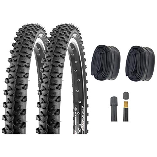 Mountainbike-Reifen : P4B | 2X 24 Zoll Fahrradreifen mit AV Schläuchen (50-507) | 24 x 1.95 | Optimale Reifen für das Gelände und die Straße