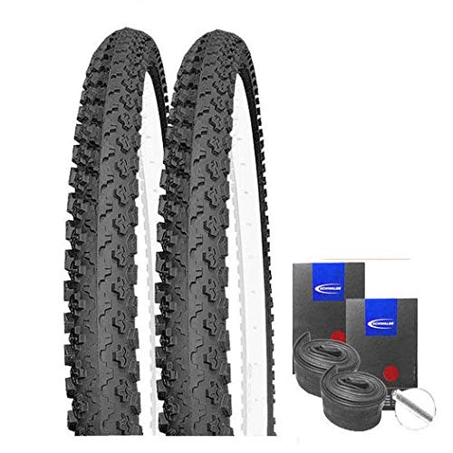 Mountainbike-Reifen : Set: 2 x Kenda K810 MTB Reifen 50-507 / 24x1.90 + Schwalbe Schläuche Autoventil