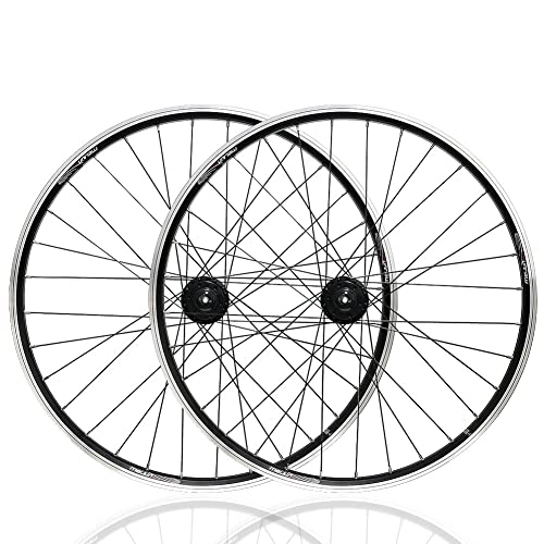 Mountainbike-Räder : Mountainbike-Laufradsatz 26" Disc / V-Bremse MTB-Felge 32H-Räder Schnellspannnabe für 7 / 8 / 9 / 10-fach Kassette 2271g (Color : Black, Size : 26'')