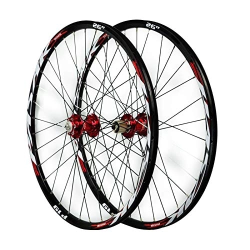 Mountainbike-Räder : MTB Laufradsatz 26 / 27, 5 / 29 Zoll Mountainbike Vorderrad + Hinterrad Rad Aluminiumlegierung Doppelwandig Schnellspanner 7 / 8 / 9 / 10 / 11 Fach (Color : Red, Size : 27.5in)