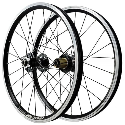 Mountainbike-Räder : MYKINY 20 Zoll Disc Mountainbike Räder, Ringbremse V Bremse 24 Löcher QR Doppelwandfelgen Aus Aluminiumlegierung for 7 / 8 / 9 / 10 / 11 / 12 Gang Kassette Wheels (Color : Black, Size : 20inx406)