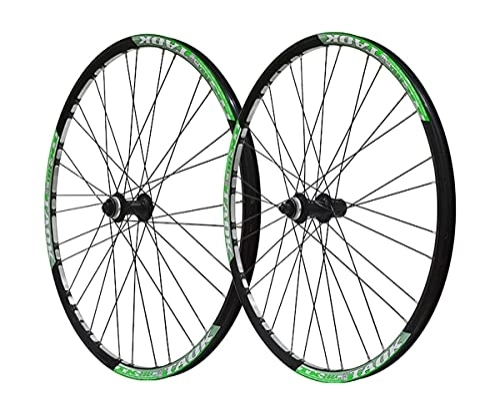 Mountainbike-Räder : QHYRZE 27.5 Zoll Mountainbike Laufradsatz Fahrrad Felge Centerlock Scheibenbremsen Laufrad Schnellspanner Nabe 32 Loch Für 7 8 9 10 Geschwindigkeit Kassette 2160g (Color : Green, Size : 27.5'')