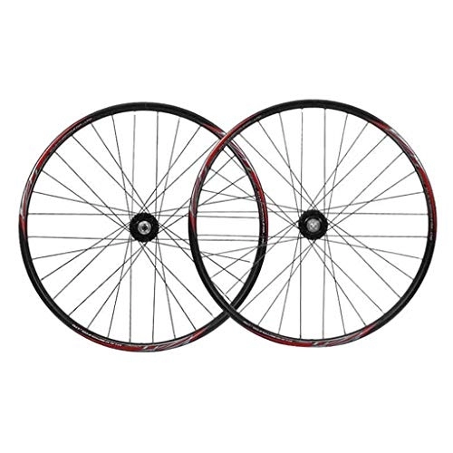 Mountainbike-Räder : ZWB Fahrradradsatz 26-Zoll-Mountainbike-Räder, Alu-Scheibenbremse / Vorne 2 Lager Hinten 4 Lagernabe / Schnellspannachsen (Color : Black Wheel Set, Size : 26 in)