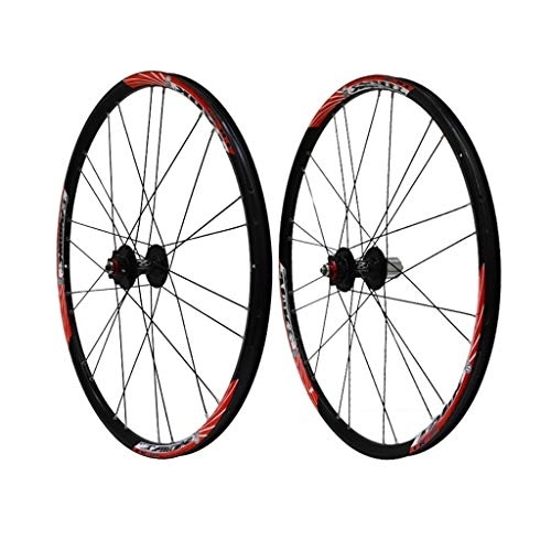Mountainbike-Räder : ZWB Laufrader MTB Radräder 26 Zoll-Mountainbike-Radsatz Scheibenbremsradsatz Schnellverschluss aus Aluminiumlegierung Doppelkreis (Color : Black and Red, Size : 26 in)