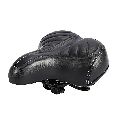 Mountainbike-Sitzes : Großer und bequemer Fahrradsattel, Gel, elastischer Schaumstoff, hohe Dichte, atmungsaktiv, professionelles Mountainbike-Kissen (schwarz)