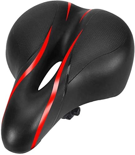 Mountainbike-Sitzes : JJJ Fahrradzubehör Fahrradsattelbezug Sattel verdickter Sattel Reitkomfort Ausrüstung (Farbe: Rot + Schwarz)