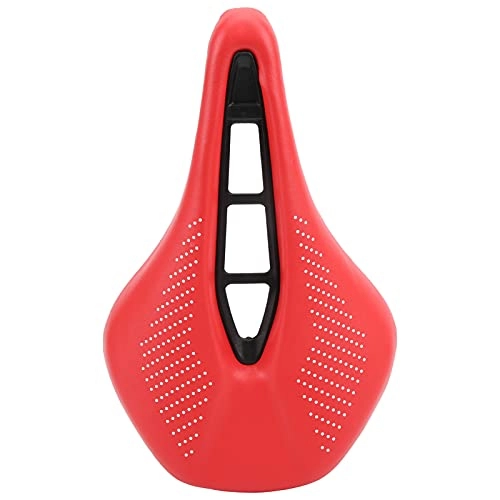 Mountainbike-Sitzes : Jopwkuin Fahrradsattelkissen, stromlinienförmige Form Fahrradsitzbezug Ergonomisches Rillendesign für Mountainbike(Rote und weiße Punkte)
