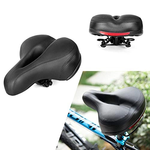 Mountainbike-Sitzes : Thickening Bicycle Seat Cushion Soft Breathable Silicone Cushion Mountain Bike Reflective Stickers, Black